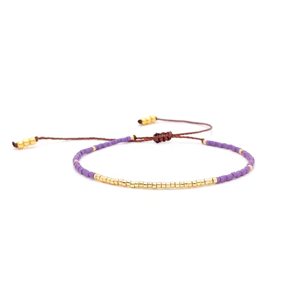 Bracelet marron terre en perles Miyuki aux nuances chaleureuses.