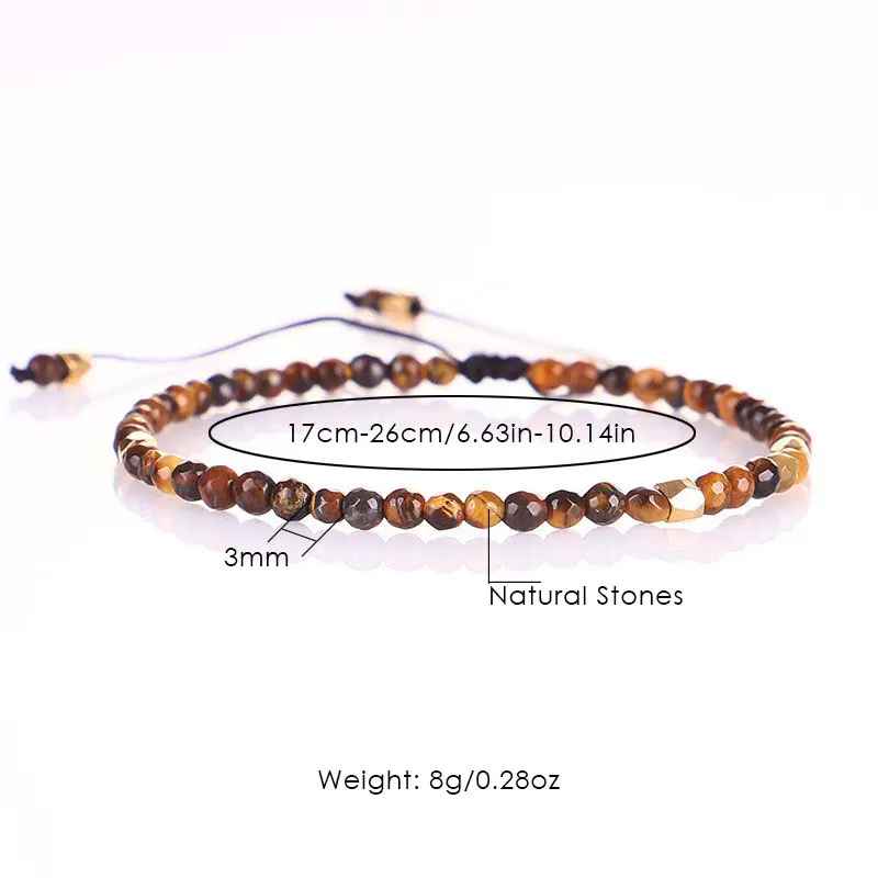 Bracelet énergétique en oeil de tigre inspiré du bouddhisme tibétain.